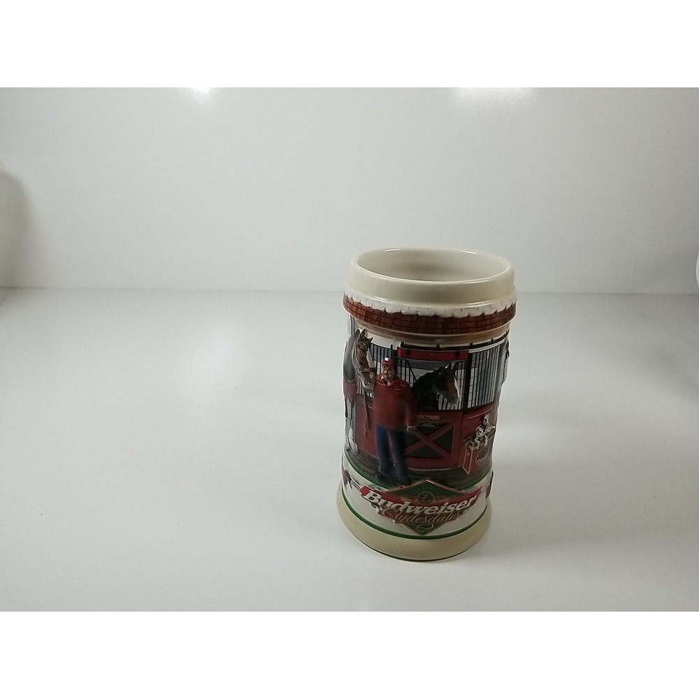 Vintage NIB- Budweiser Clydesdales At Home Ceramic Stein Mug - 1999